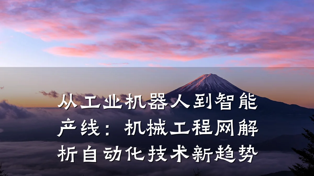 从工业机器人到智能产线:机械工程网解析自动化技术新趋势