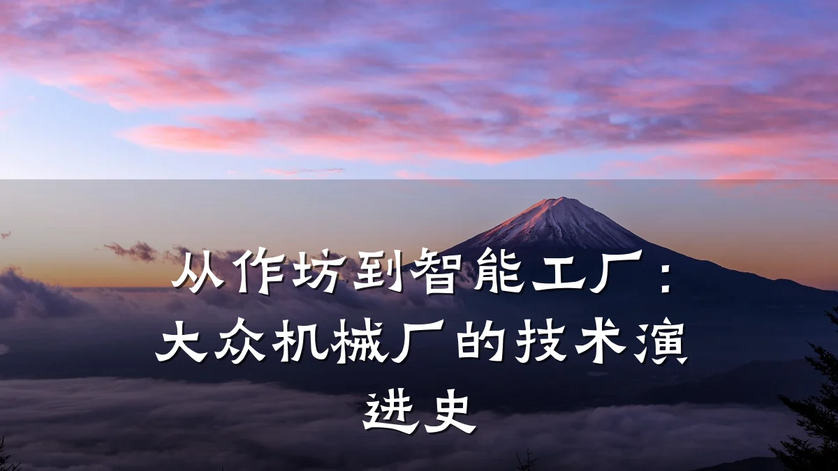 从作坊到智能工厂:大众机械厂的技术演进史
