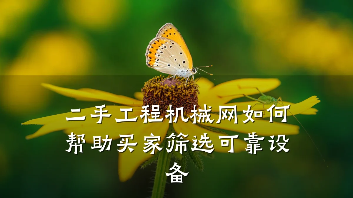 二手工程机械网如何帮助买家筛选可靠设备
