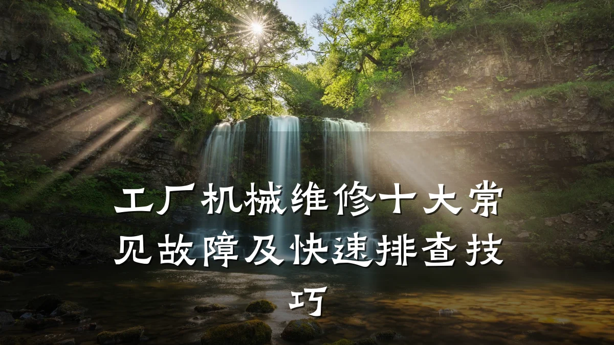 工厂机械维修十大常见故障及快速排查技巧