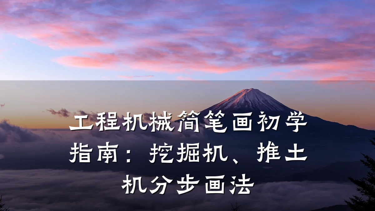工程机械简笔画初学指南:挖掘机、推土机分步画法