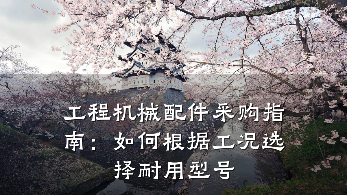 工程机械配件采购指南：如何根据工况选择耐用型号