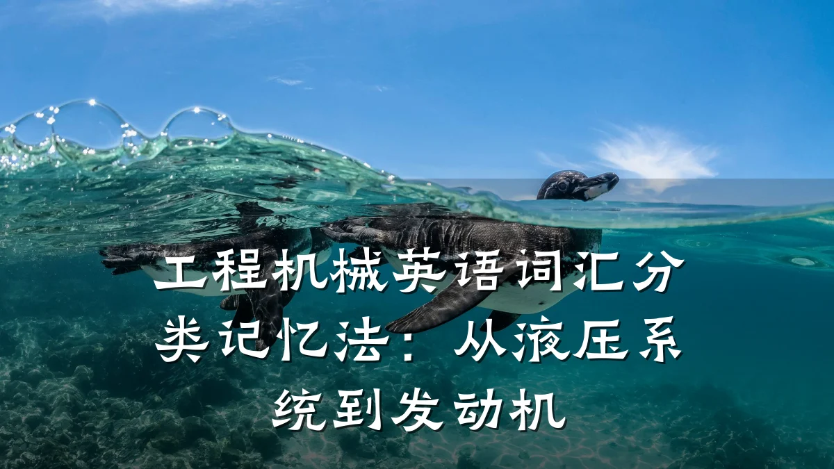 工程机械英语词汇分类记忆法：从液压系统到发动机
