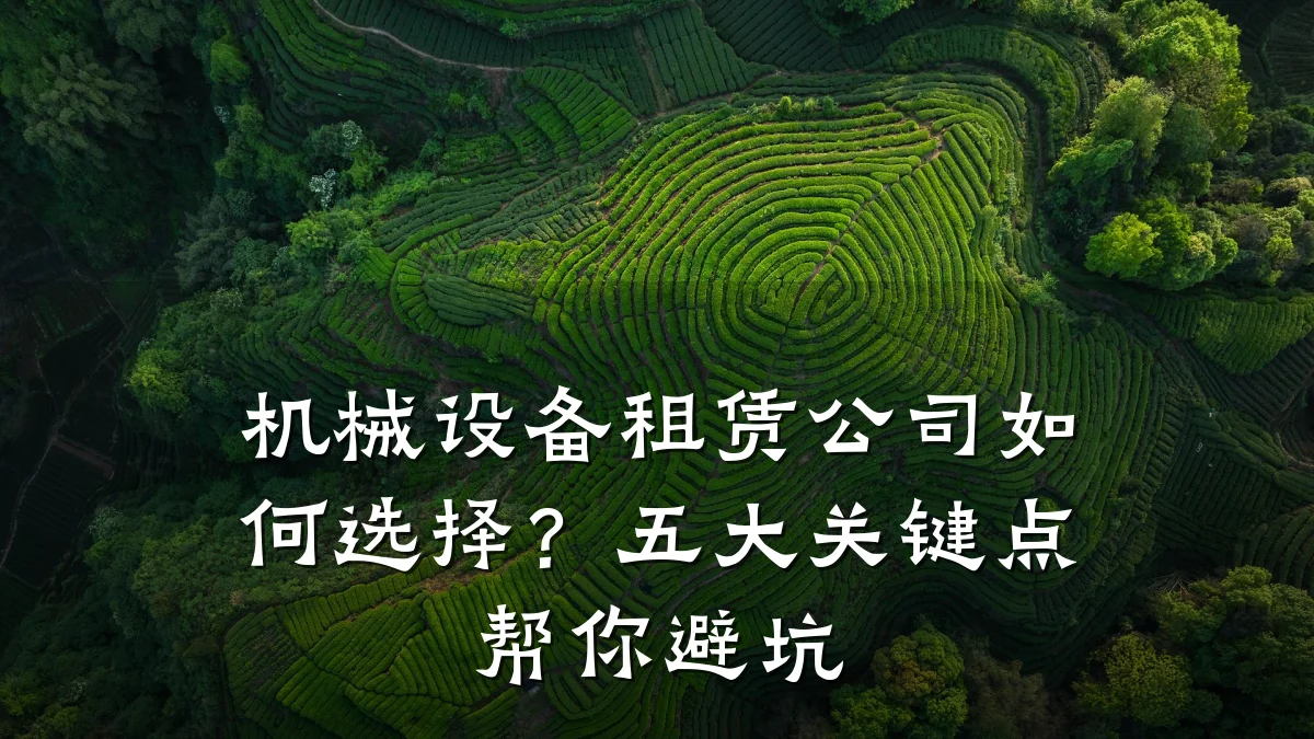 机械设备租赁公司如何选择?五大关键点帮你避坑