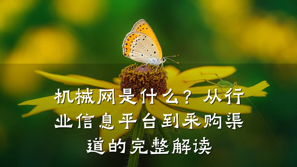 机械网是什么？从行业信息平台到采购渠道的完整解读