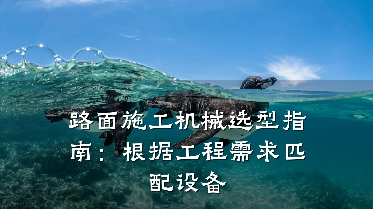 路面施工机械选型指南:根据工程需求匹配设备