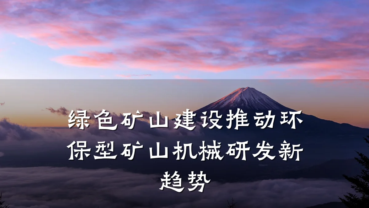 绿色矿山建设推动环保型矿山机械研发新趋势