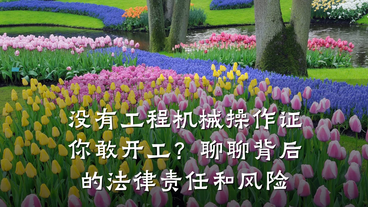 没有工程机械操作证你敢开工?聊聊背后的法律责任和风险
