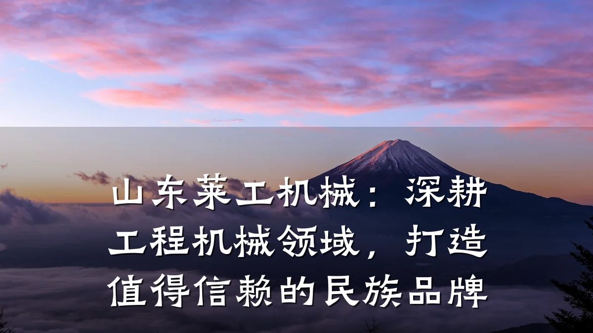 山东莱工机械：深耕工程机械领域，打造值得信赖的民族品牌