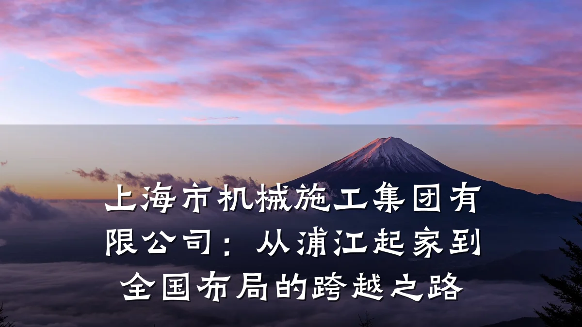 上海市机械施工集团有限公司:从浦江起家到全国布局的跨越之路