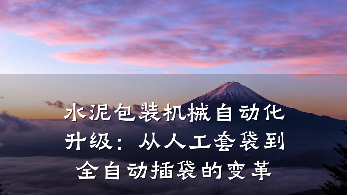 水泥包装机械自动化升级:从人工套袋到全自动插袋的变革