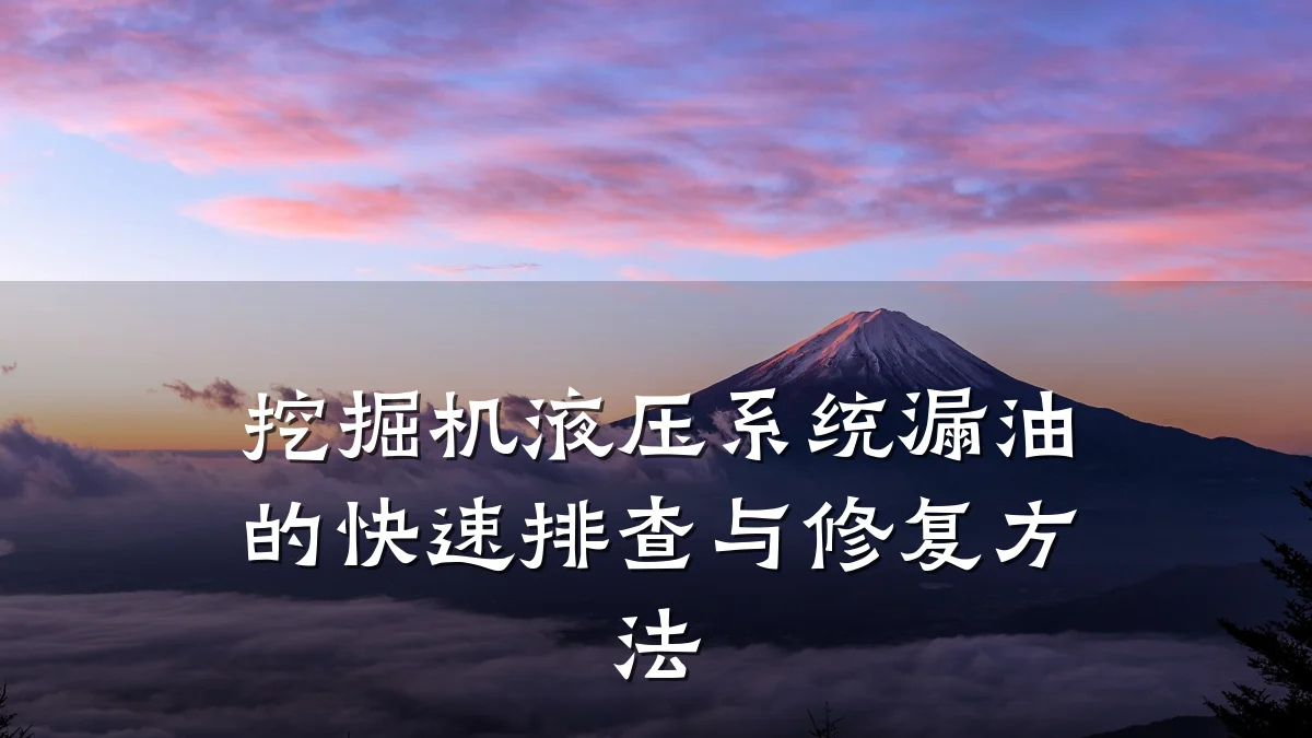 挖掘机液压系统漏油的快速排查与修复方法