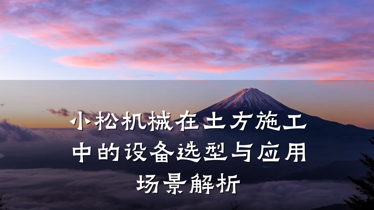 小松机械在土方施工中的设备选型与应用场景解析