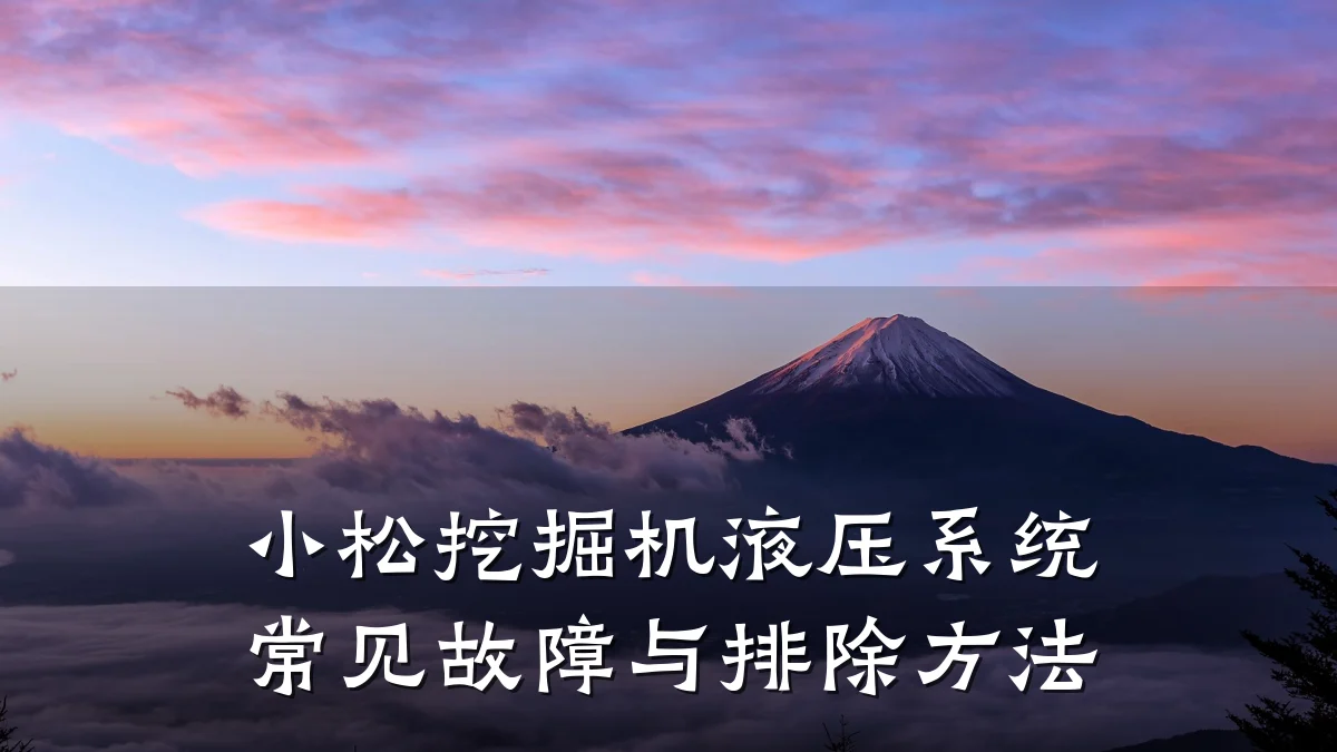小松挖掘机液压系统常见故障与排除方法
