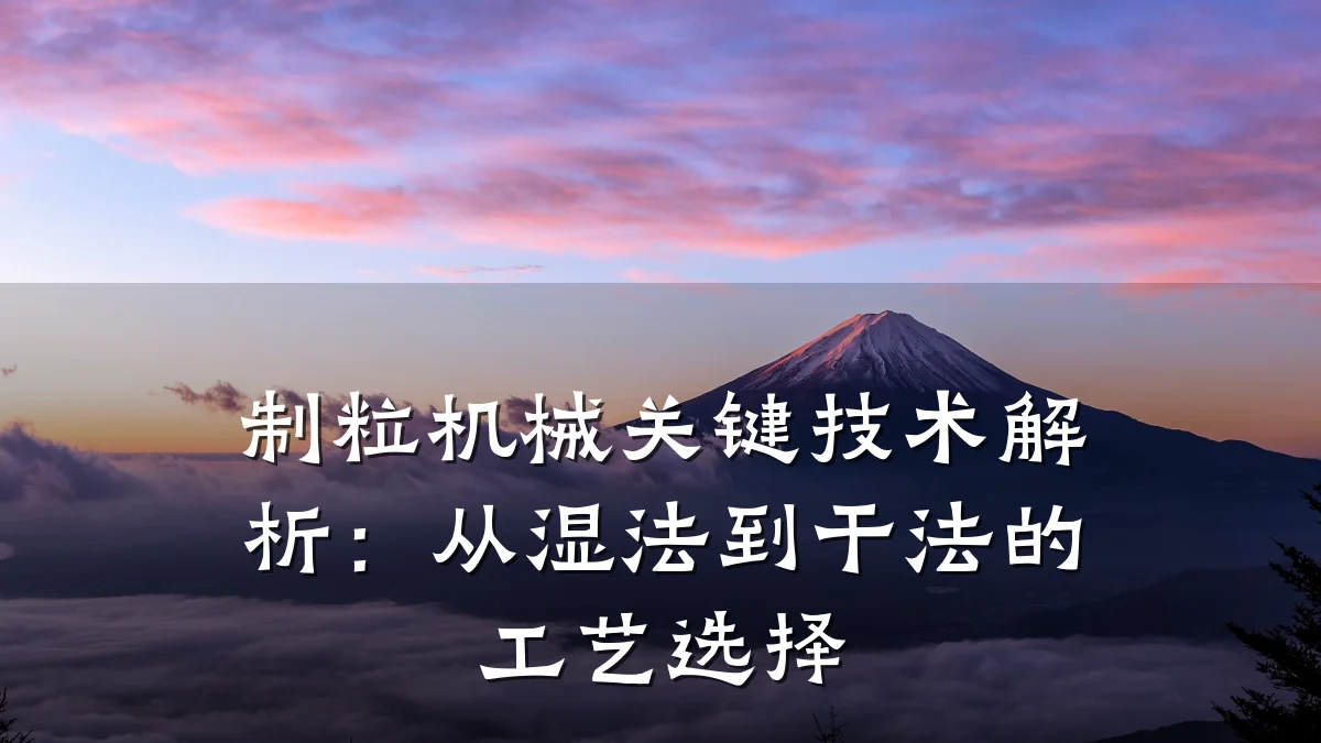 制粒机械关键技术解析：从湿法到干法的工艺选择