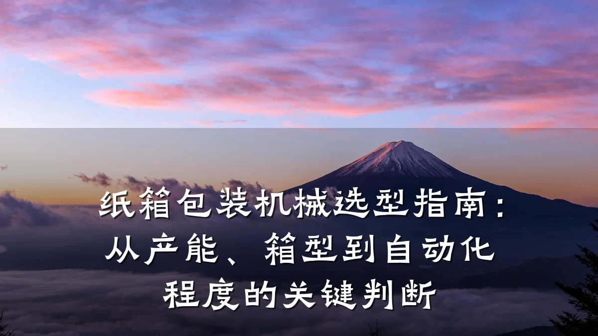 纸箱包装机械选型指南：从产能、箱型到自动化程度的关键判断