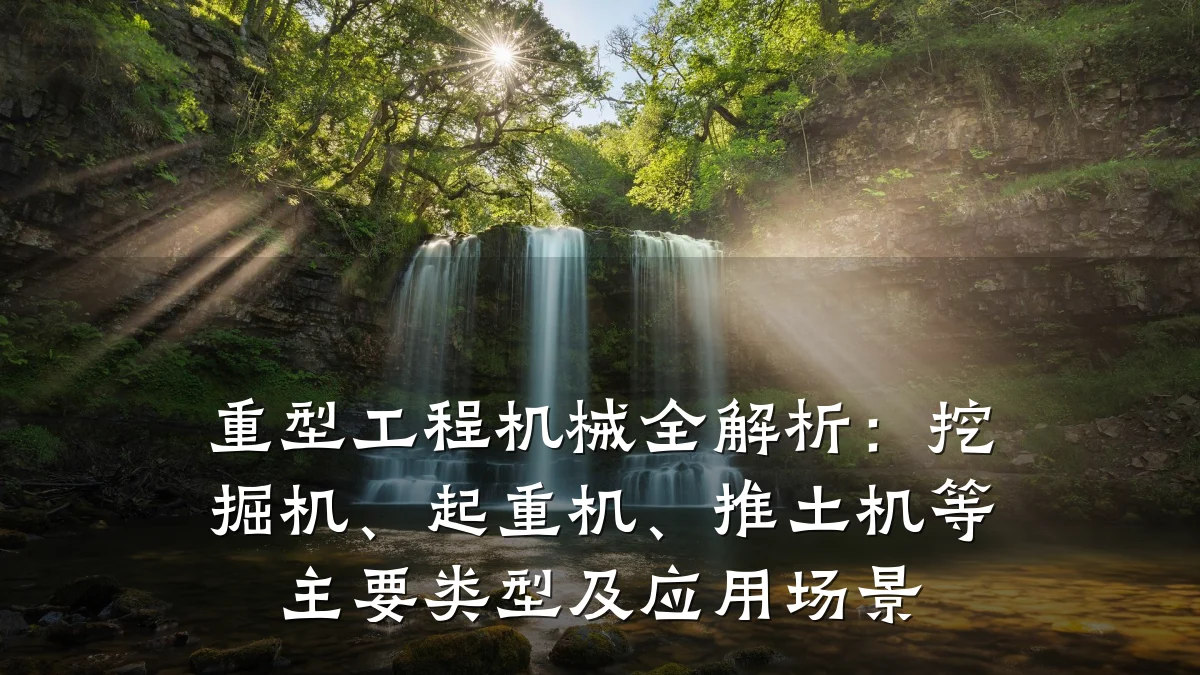重型工程机械全解析:挖掘机、起重机、推土机等主要类型及应用场景