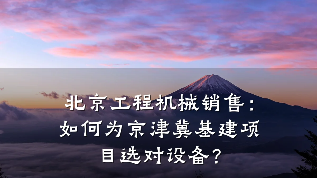 北京工程机械销售：如何为京津冀基建项目选对设备？