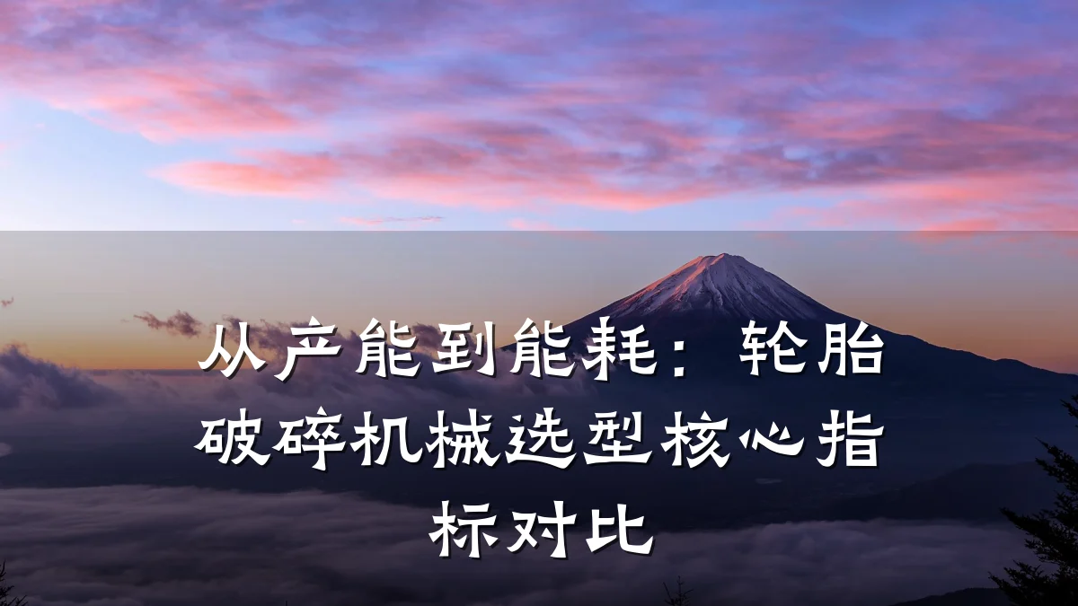 从产能到能耗:轮胎破碎机械选型核心指标对比