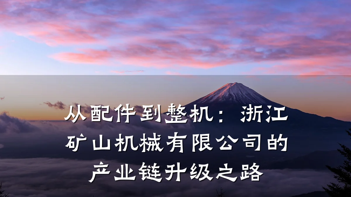 从配件到整机：浙江矿山机械有限公司的产业链升级之路