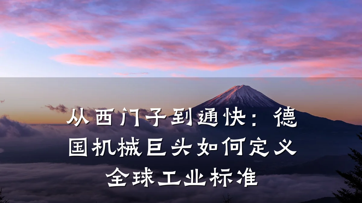 从西门子到通快：德国机械巨头如何定义全球工业标准