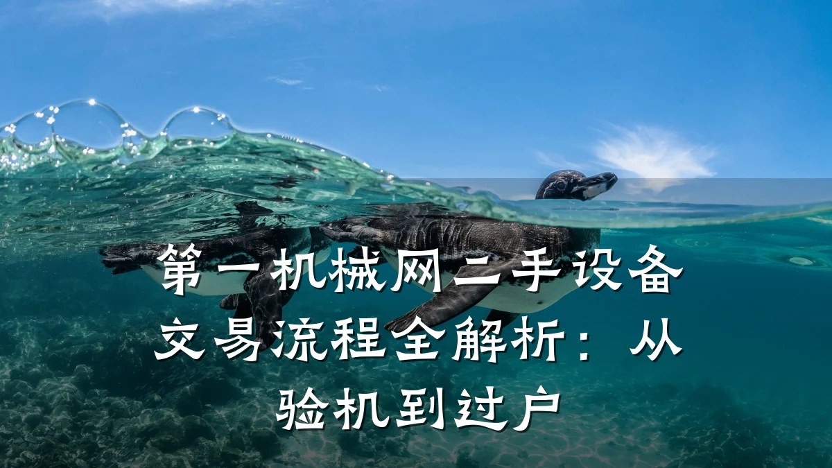 第一机械网二手设备交易流程全解析：从验机到过户