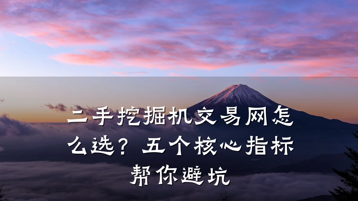 二手挖掘机交易网怎么选？五个核心指标帮你避坑