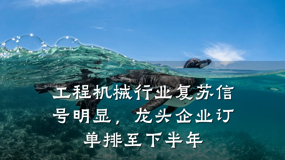 工程机械行业复苏信号明显，龙头企业订单排至下半年