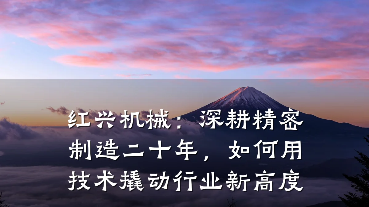 红兴机械:深耕精密制造二十年,如何用技术撬动行业新高度