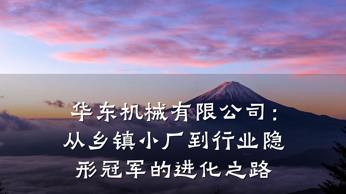 华东机械有限公司:从乡镇小厂到行业隐形冠军的进化之路