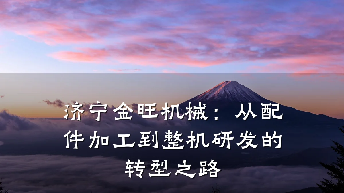 济宁金旺机械：从配件加工到整机研发的转型之路