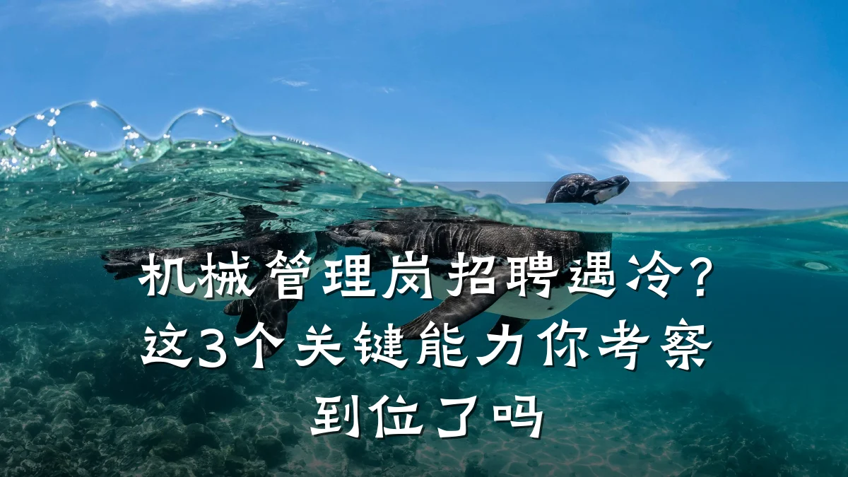 机械管理岗招聘遇冷?这3个关键能力你考察到位了吗