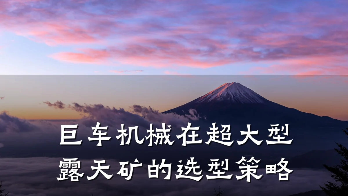 巨车机械在超大型露天矿的选型策略