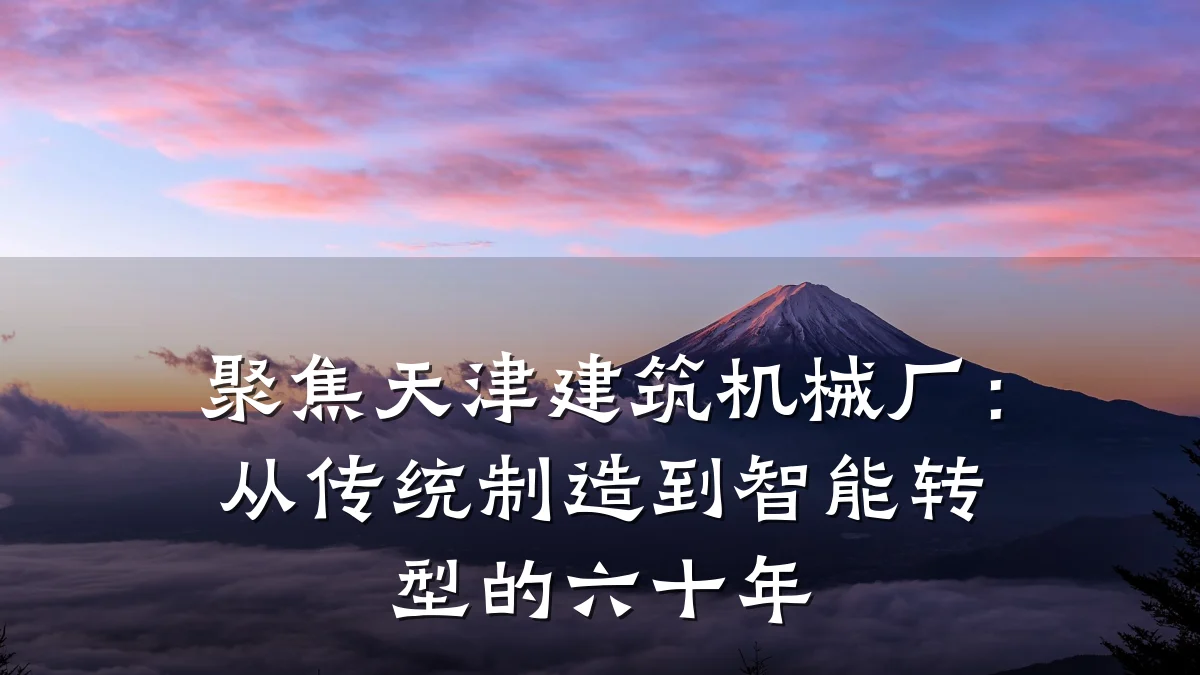 聚焦天津建筑机械厂：从传统制造到智能转型的六十年