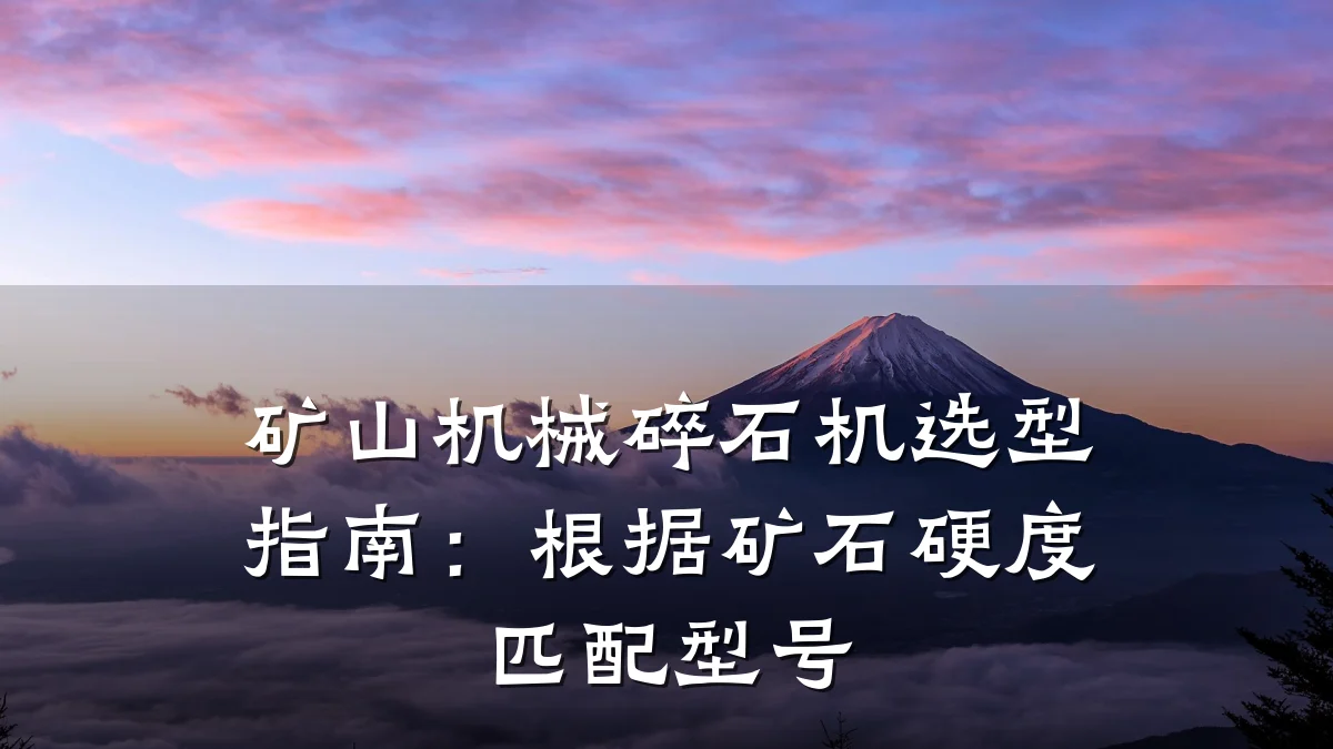 矿山机械碎石机选型指南：根据矿石硬度匹配型号