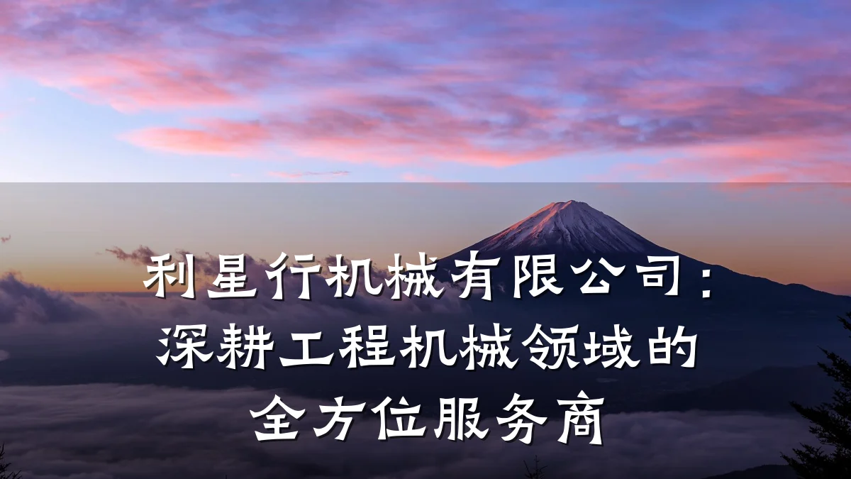 利星行机械有限公司：深耕工程机械领域的全方位服务商
