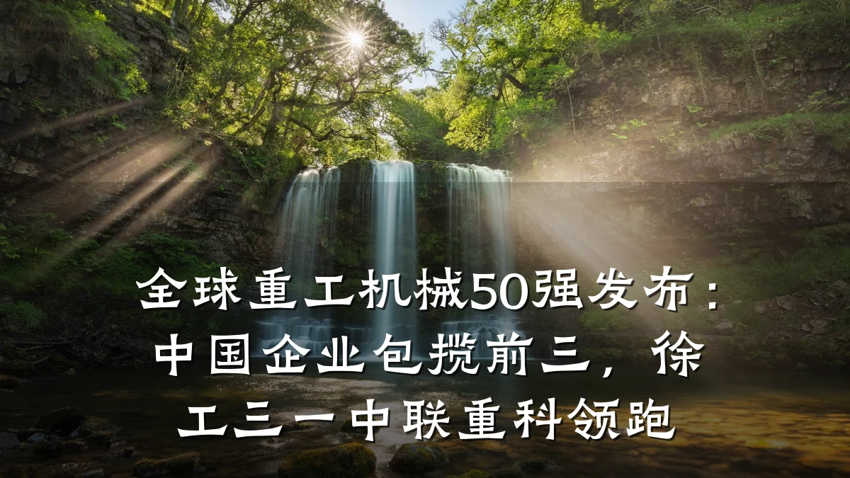 全球重工机械50强发布：中国企业包揽前三，徐工三一中联重科领跑