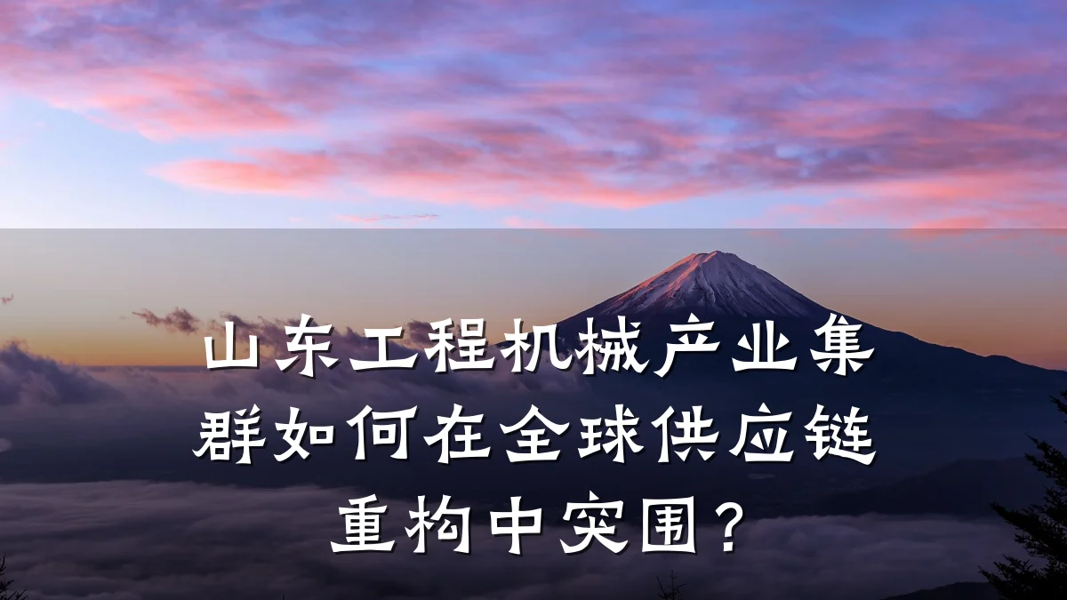 山东工程机械产业集群如何在全球供应链重构中突围？