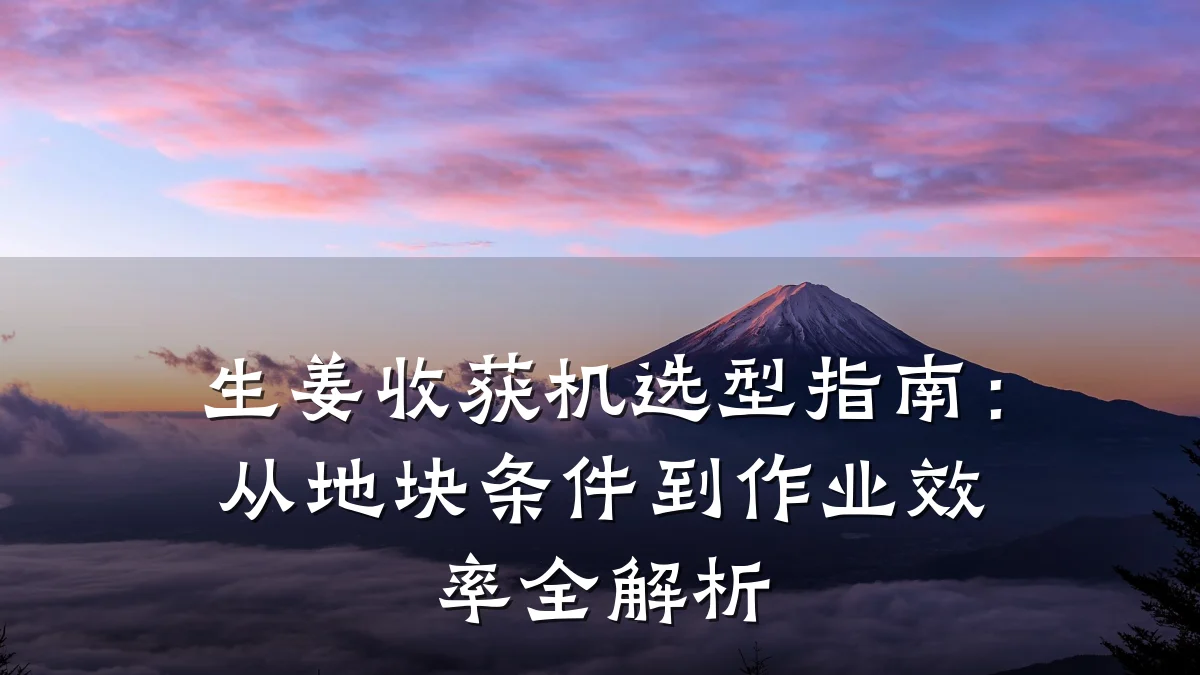 生姜收获机选型指南：从地块条件到作业效率全解析