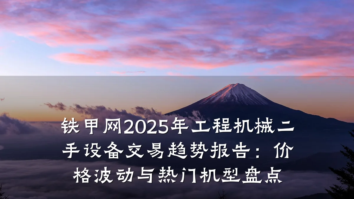 铁甲网2025年工程机械二手设备交易趋势报告：价格波动与热门机型盘点
