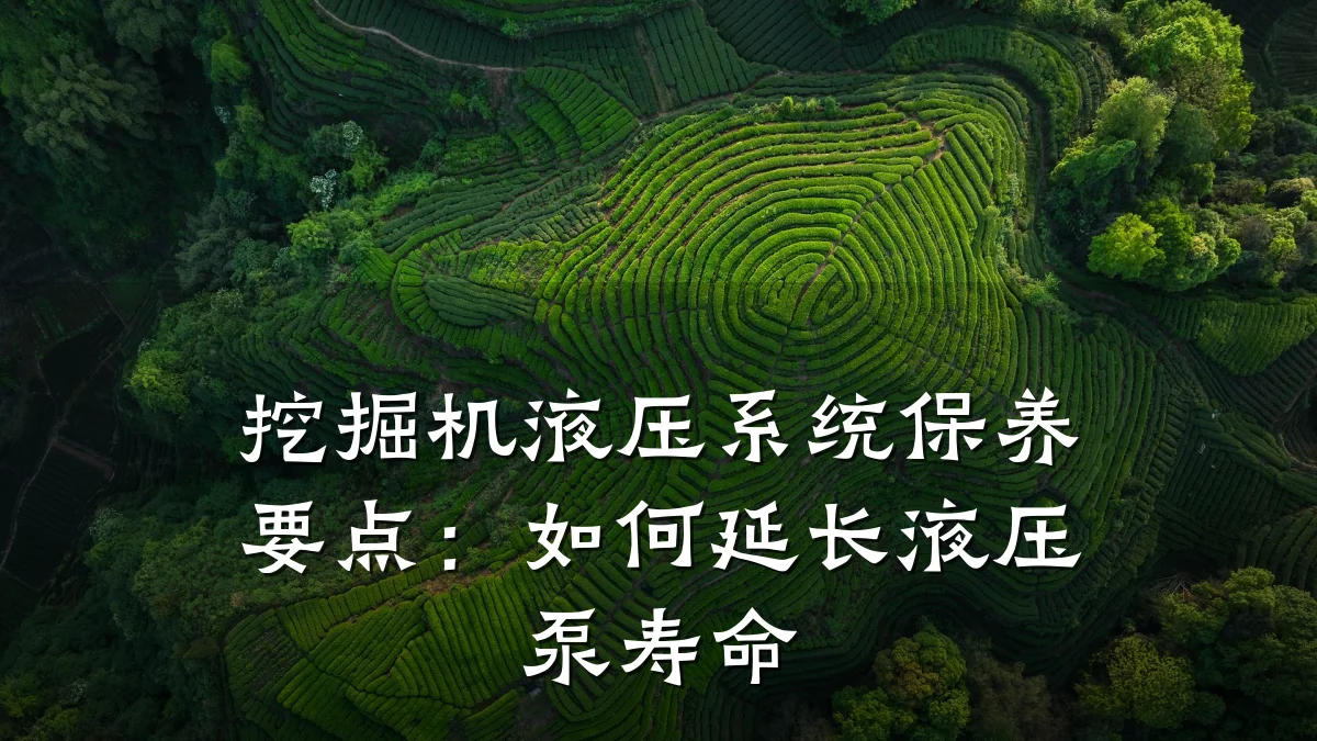 挖掘机液压系统保养要点：如何延长液压泵寿命