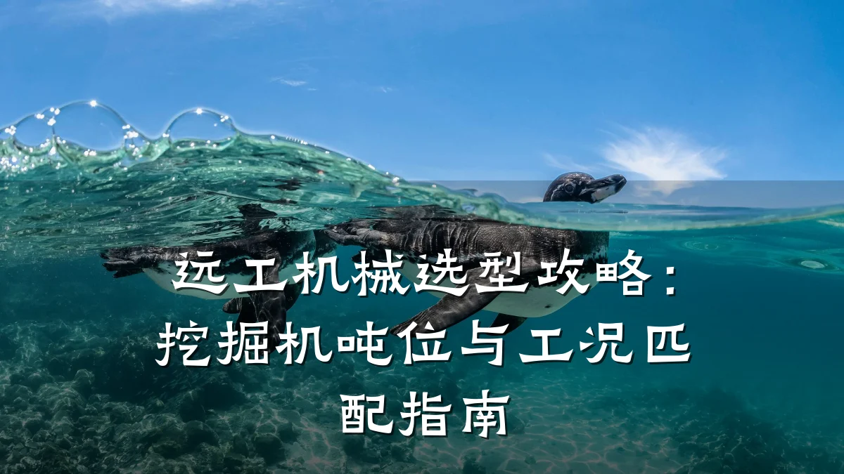 远工机械选型攻略：挖掘机吨位与工况匹配指南