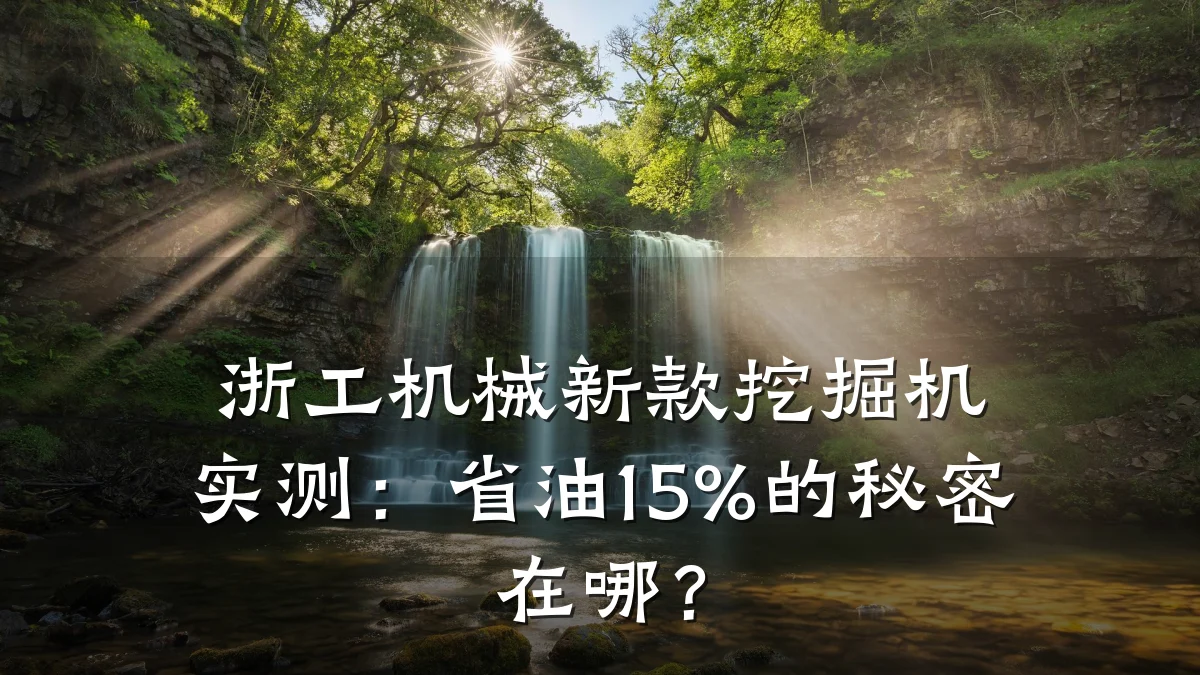 浙工机械新款挖掘机实测：省油15%的秘密在哪？