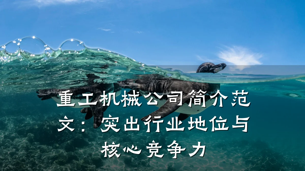 重工机械公司简介范文:突出行业地位与核心竞争力
