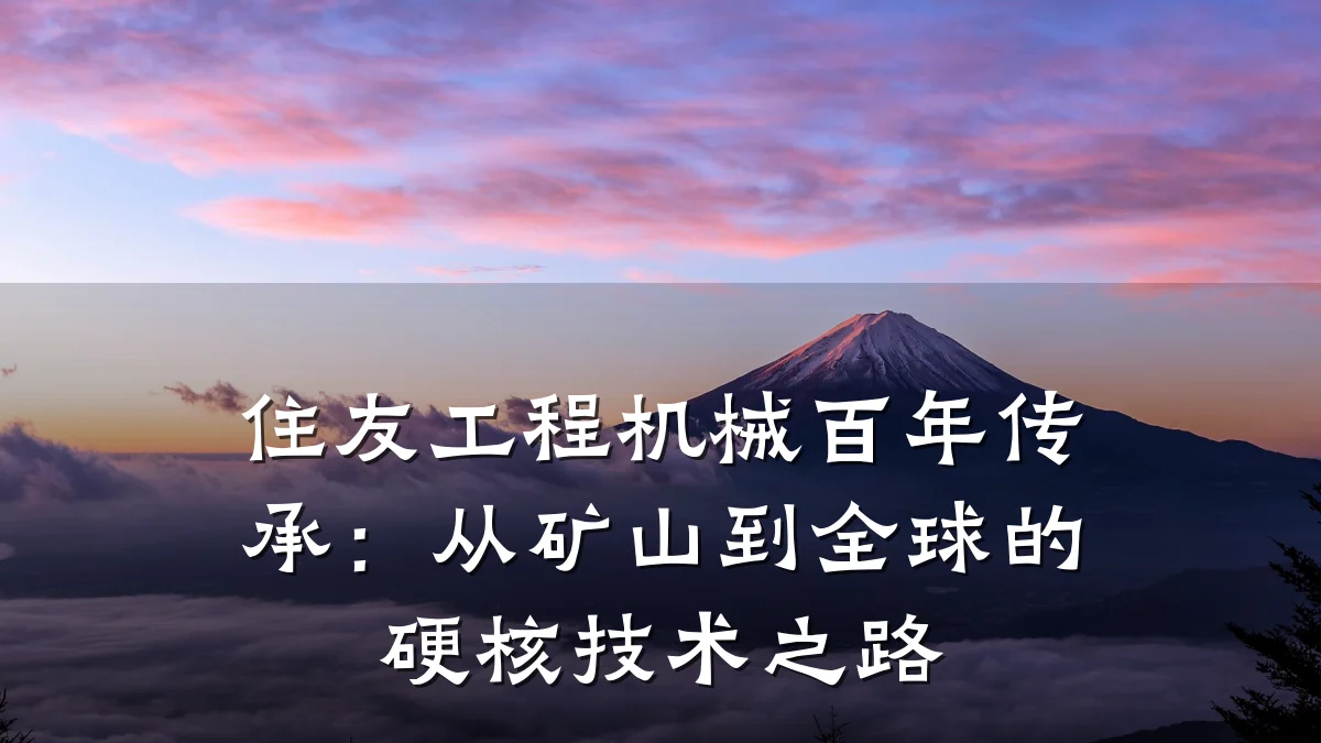 住友工程机械百年传承：从矿山到全球的硬核技术之路
