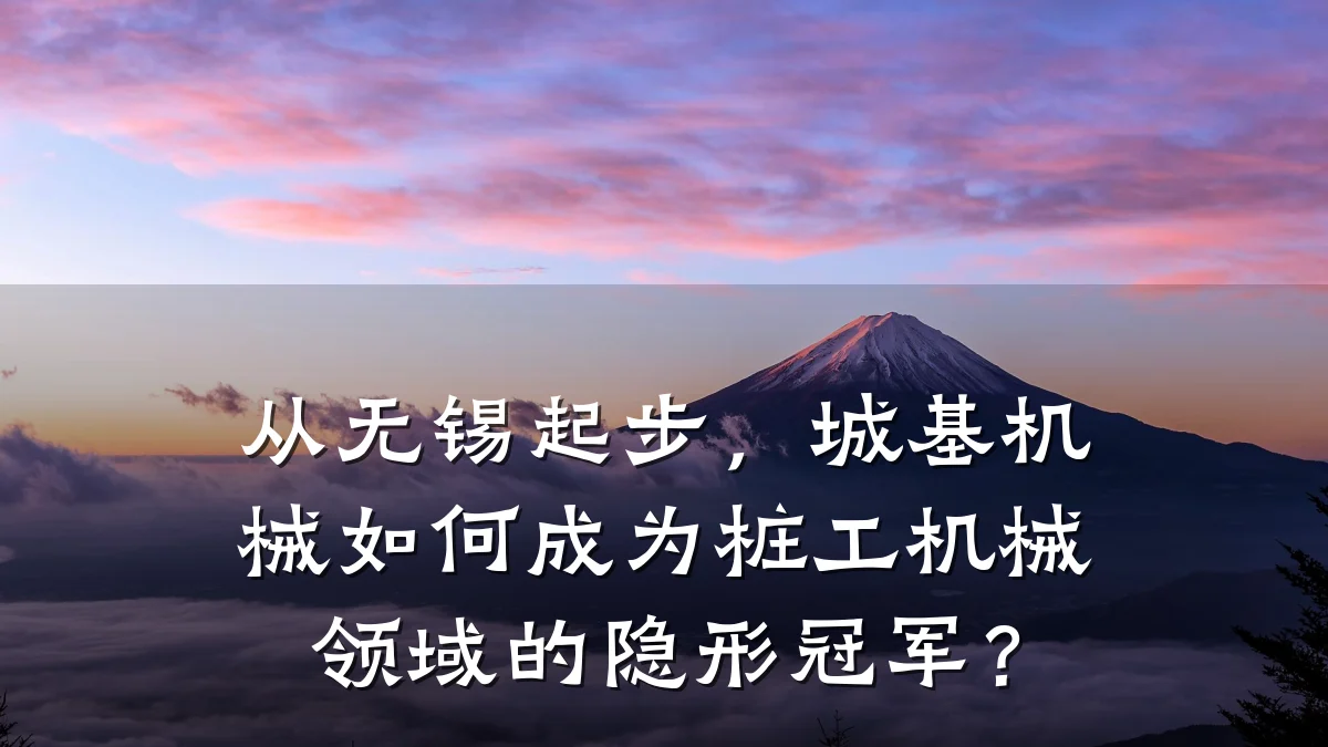 从无锡起步,城基机械如何成为桩工机械领域的隐形冠军?