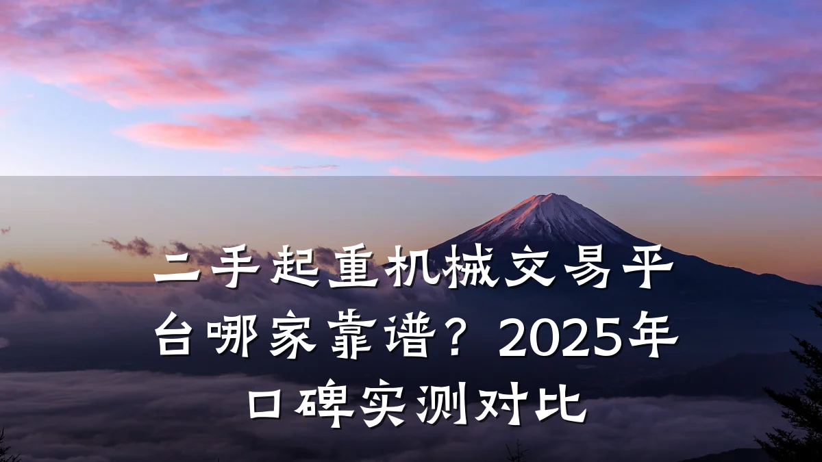二手起重机械交易平台哪家靠谱?2025年口碑实测对比