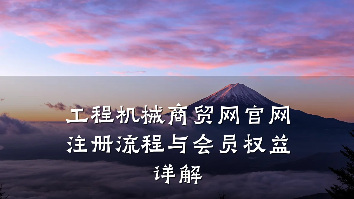 工程机械商贸网官网注册流程与会员权益详解