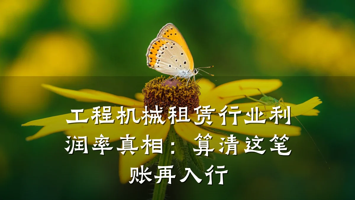 工程机械租赁行业利润率真相:算清这笔账再入行