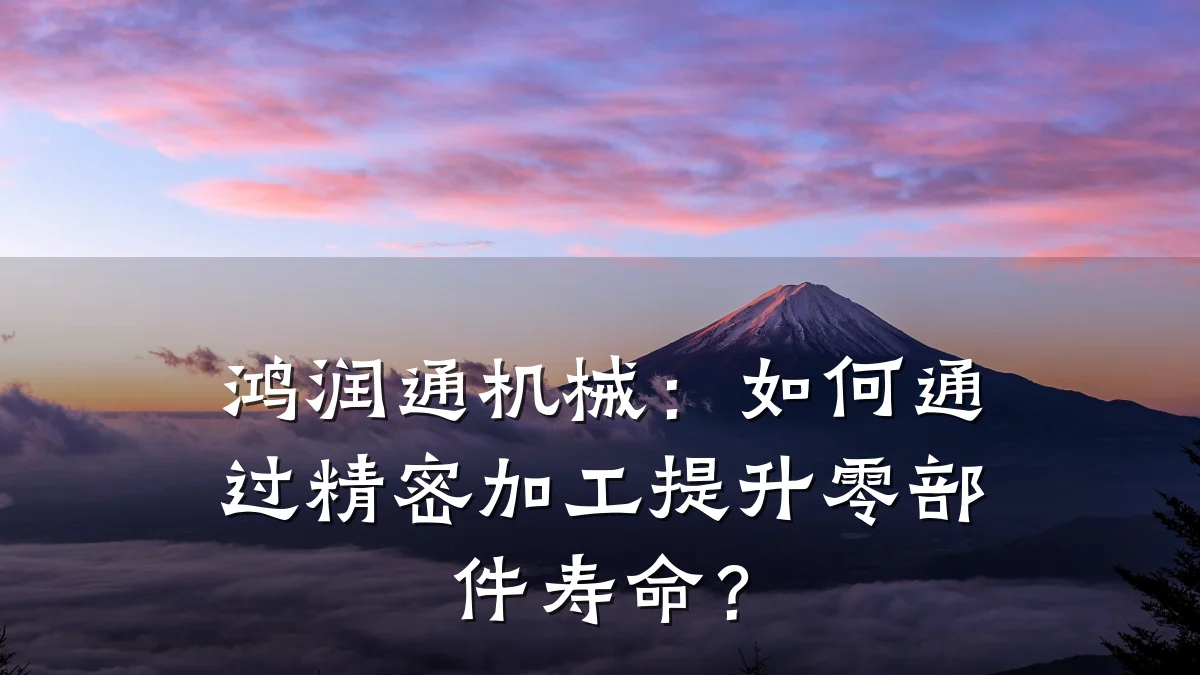 鸿润通机械:如何通过精密加工提升零部件寿命?